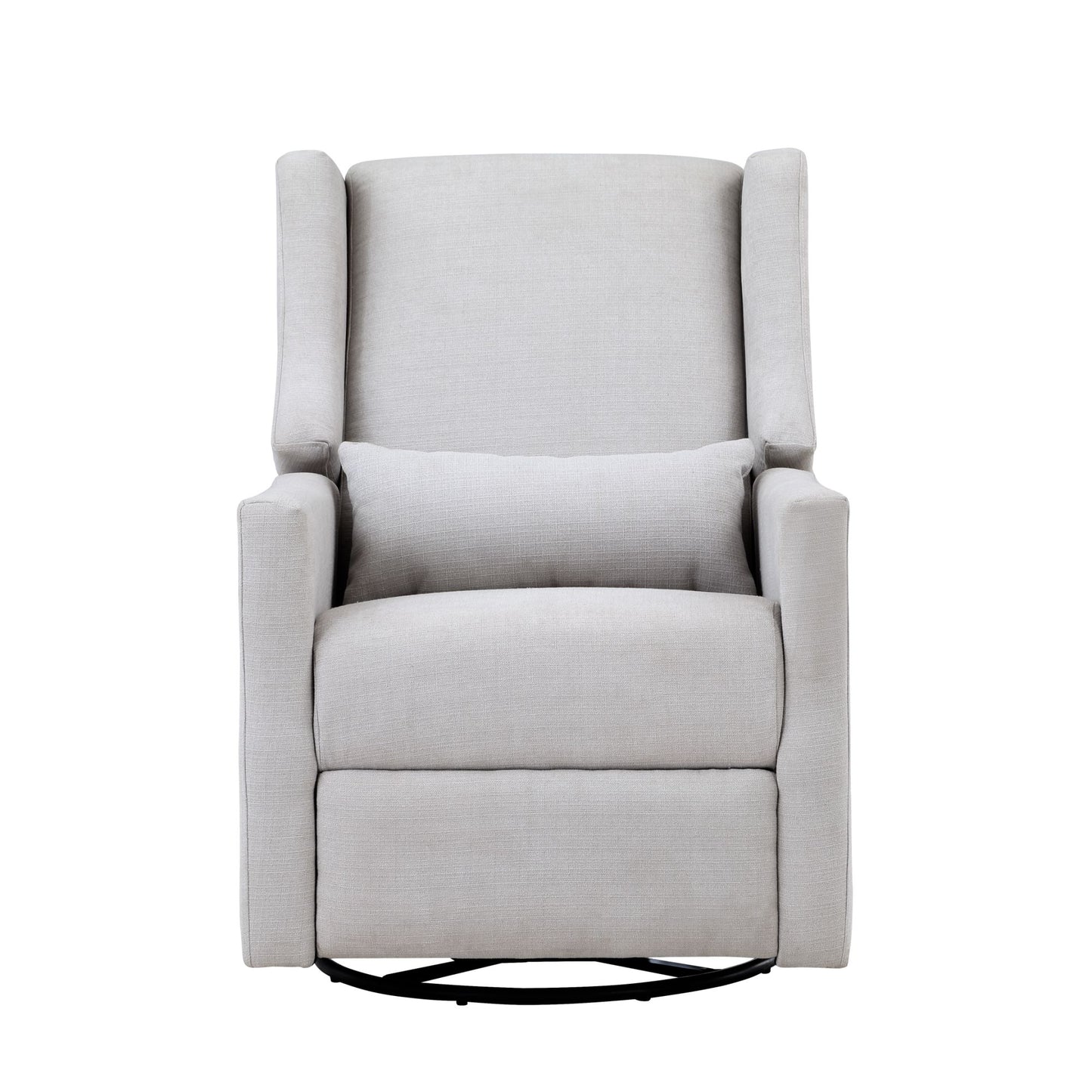 Pronto Swivel Glider Recliner with Pillow Blanco Fabric