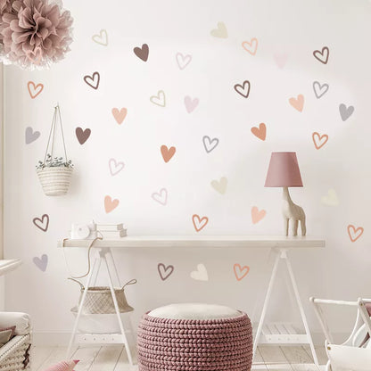 Heart Shape Boho Style Wall Stickers