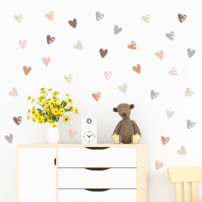 Heart Shape Boho Style Wall Stickers