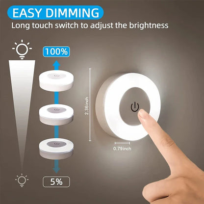 USB Round Portable Dimming Night Lamp