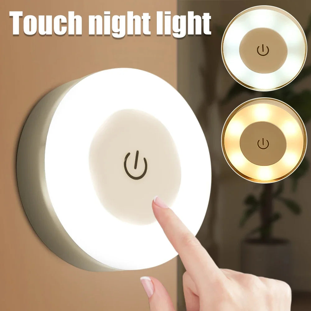 USB Round Portable Dimming Night Lamp