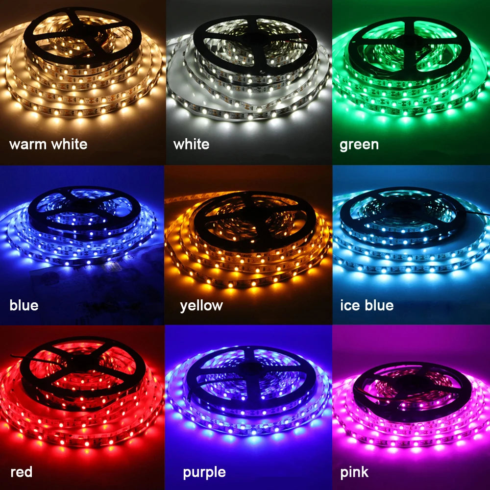 LED Strip Light Button Battery Powered Flexible LED SMD Tape Lamp