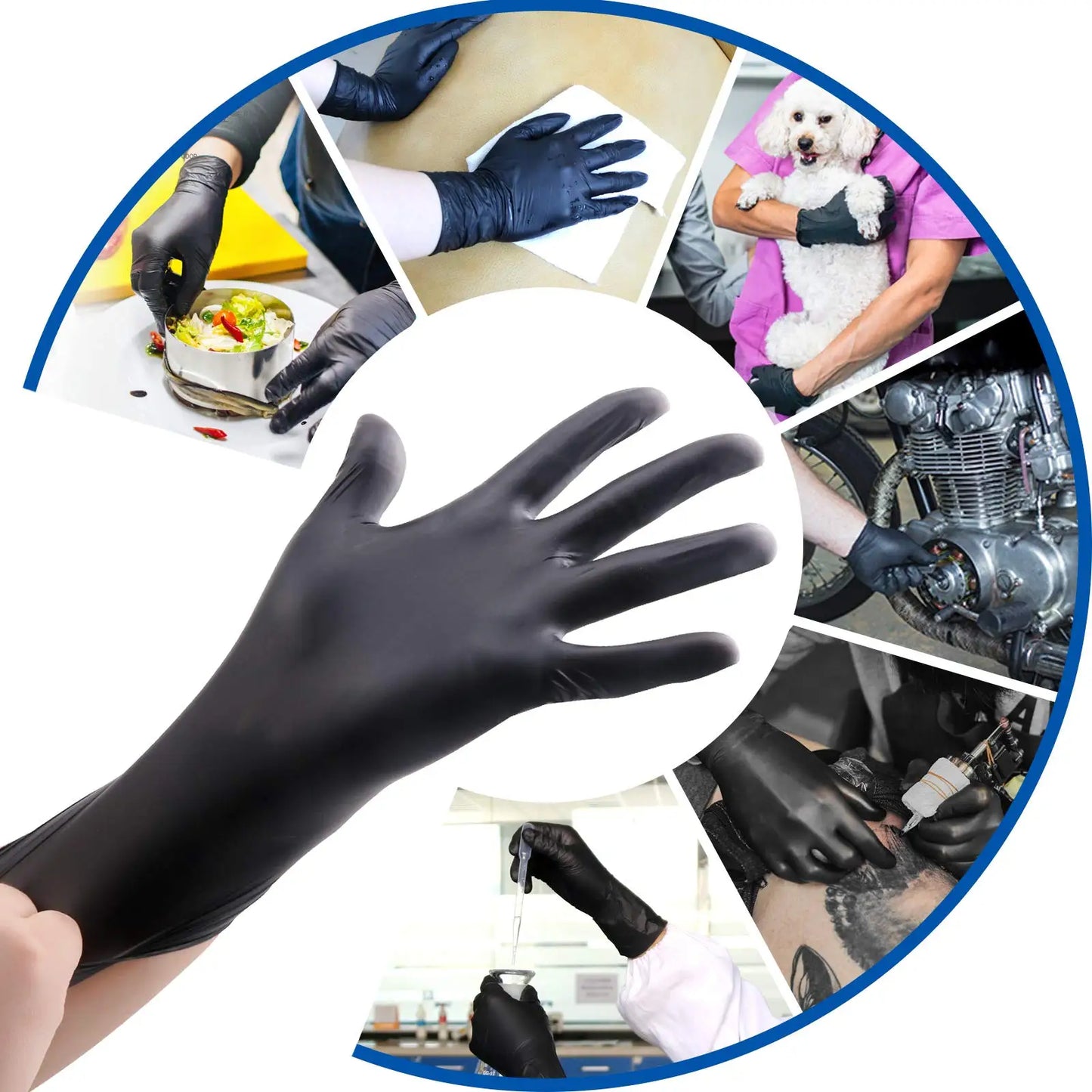 Disposable Black Nitrile Gloves