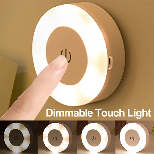 USB Round Portable Dimming Night Lamp