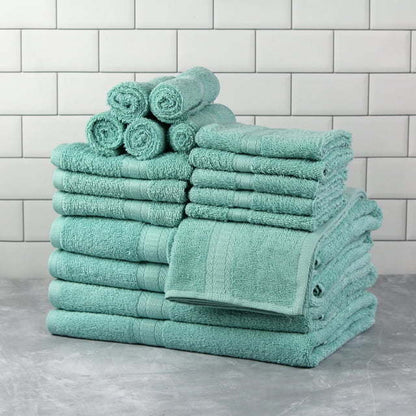 Basic Solid 18-Piece Bath Towel Set Collection