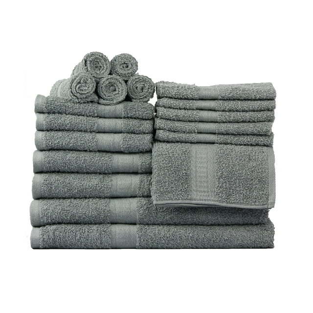 Basic Solid 18-Piece Bath Towel Set Collection