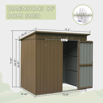 Outdoor Storage Shed 6x4 FT, Metal Tool Sheds Storage House with Lockable Double Door, Large Bike Shed Waterproof for Garden, Backyard, Lawn