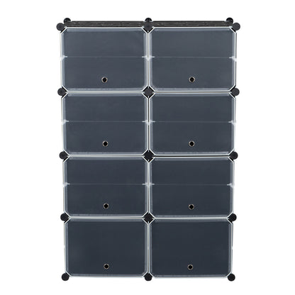 7-Tier Portable 28 Pair Shoe Rack Organizer 14 Grids Tower Shelf Storage Cabinet Stand Expandable for Heels, Boots, Slippers, Black RT