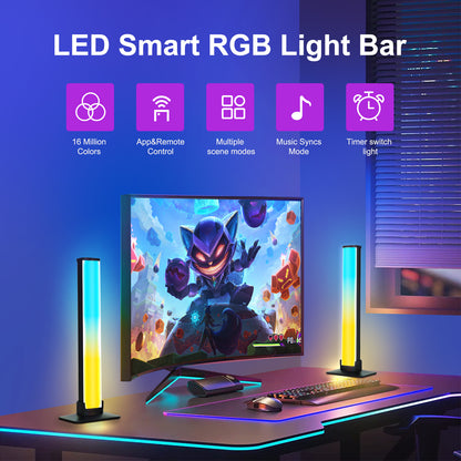 Smart Light Bar, LED TV Backlight Lamp with DIY Music Sync Modes Smart APP Control with Multiple Scene Modes Color Light Bar for Gaming, Movies, PC, TV, Room Indoor Decoration