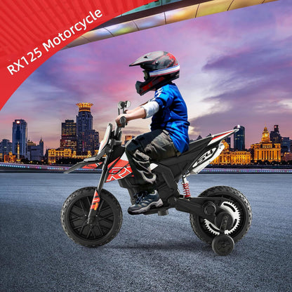 12V Electric Kid Dirt Bike for Boys, Battery Powered Motorcycle for Kids, Off Road Motorbike Toy 4Mph-Red