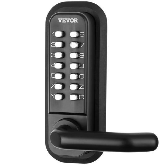 VEVOR Mechanical Keyless Entry Door Lock, 14 Digit Keypad, Embedded Outdoor Gate Door Locks Set with Keypad and Handle, Water-proof Zinc Alloy, Easy to Install, for Garden, Garage, Yard, Storage Shed