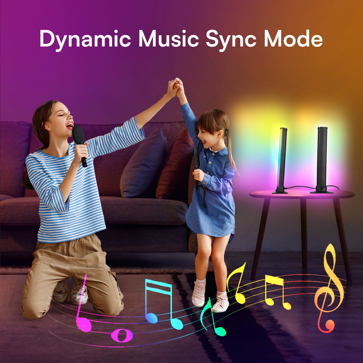 Smart Light Bar, LED TV Backlight Lamp with DIY Music Sync Modes Smart APP Control with Multiple Scene Modes Color Light Bar for Gaming, Movies, PC, TV, Room Indoor Decoration