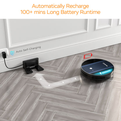 Geek Smart Robot Vacuum Cleaner G6;  Ultra-Thin;  1800Pa Strong Suction;  Automatic Self-Charging;  App Control;  Custom Cleaning;  Great for Hard Floors to Carpets(Banned From Selling On Amazon)