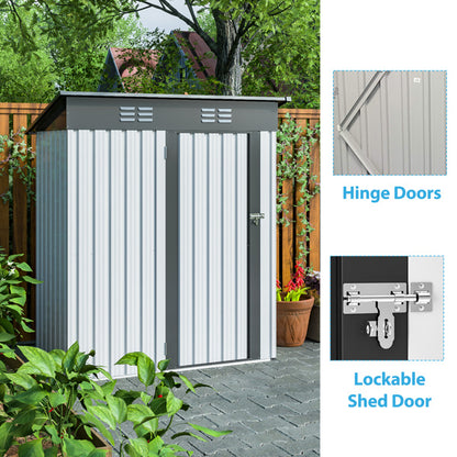 5 ft. W x 3 ft. D Garden Tool Storage Shed Outdoor Metal Shed