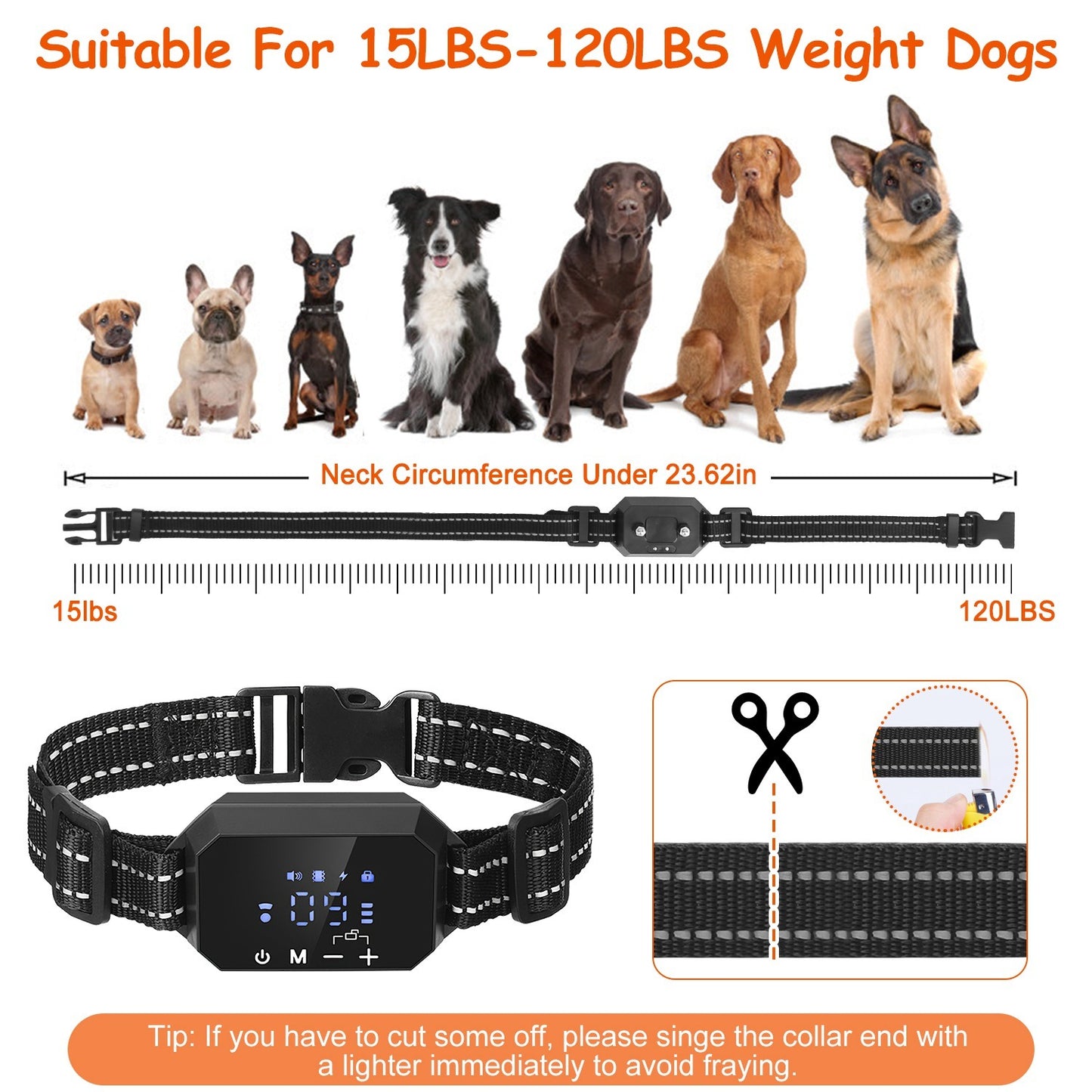 Wireless GPS Dog Fence Rechargeable Waterproof Electric Dog Collar 98-3280FT Adjustable Radius Pet Containment System Outdoor for Large Medium Dogs